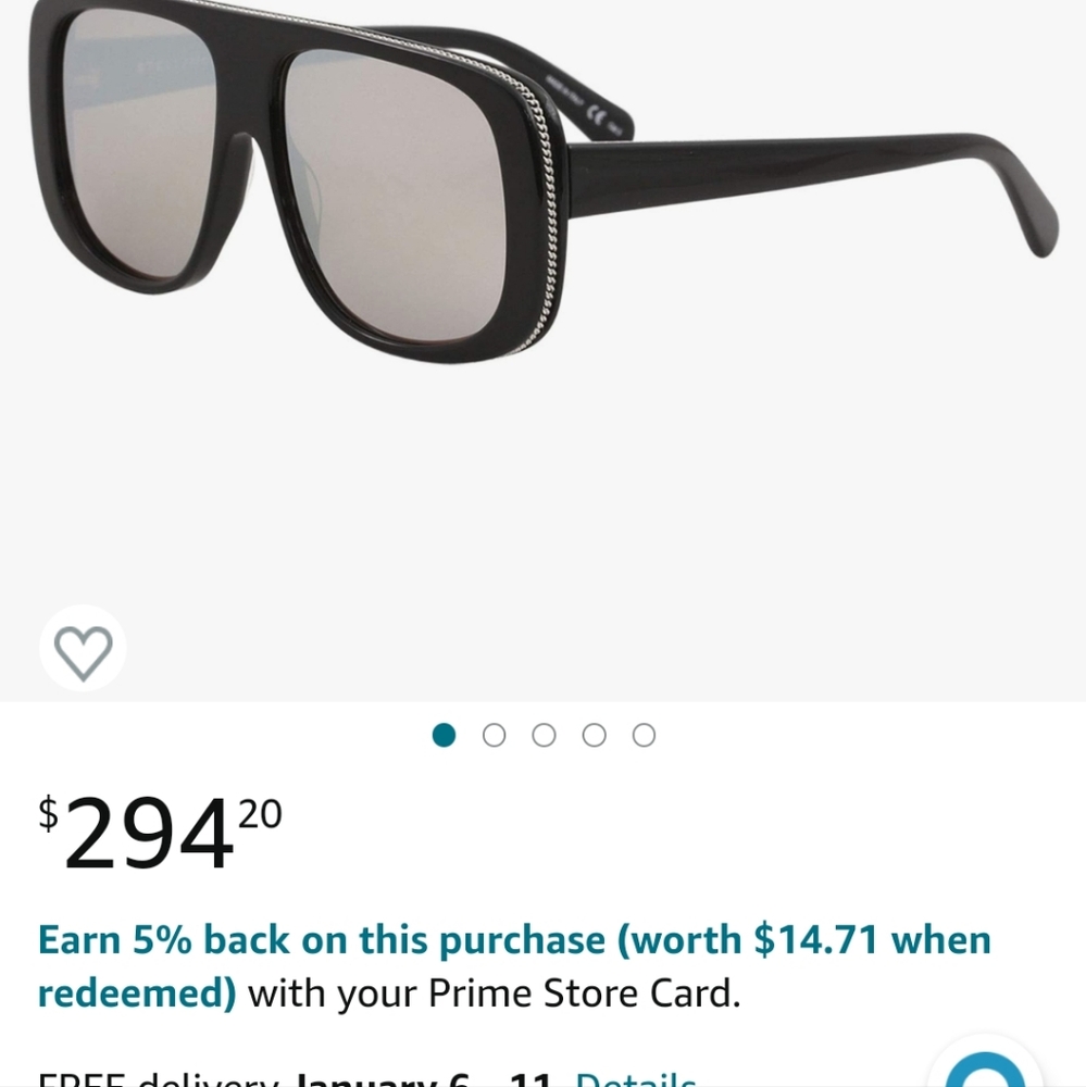 NWT Stella McCarthy Black Chrome Mirror Sunglasses Glasses - Picture 8 of 8